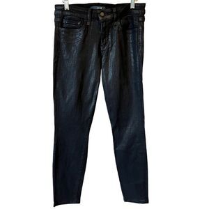 Joe’s Jeans The Skinny Wax Coated Black Ankle Jeans